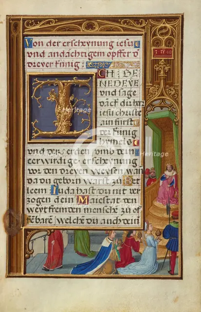 Border with the Queen of Sheba before King Solomon, about 1525-1530. Creator: Simon Bening.