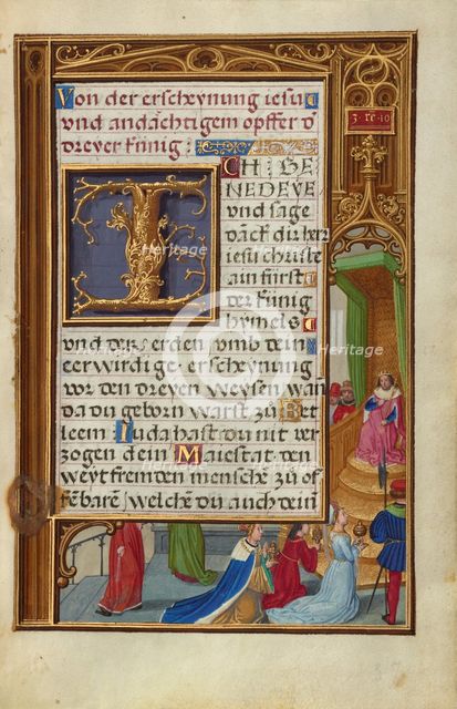 Border with the Queen of Sheba before King Solomon, about 1525-1530. Creator: Simon Bening.