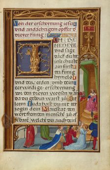 Border with the Queen of Sheba before King Solomon, about 1525-1530. Creator: Simon Bening