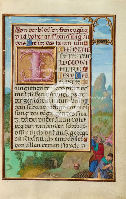 Border with the Sacrifice of Isaac; Prayer Book of Cardinal Albrecht of Brandenburg, about 1525-1530 Creator: Simon Bening.