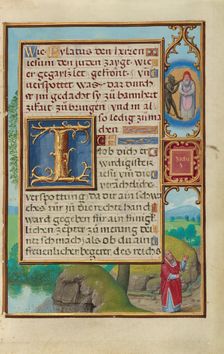 Border with Zechariah's Vision of the High Priest and the Devil, about 1525-1530. Creator: Simon Bening