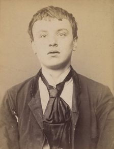 Borderie. Raoul. 18 ans, né à Castelsarazin (Tarn & Garonne). Peintre en bâtiment. Anarchi..., 1894. Creator: Alphonse Bertillon