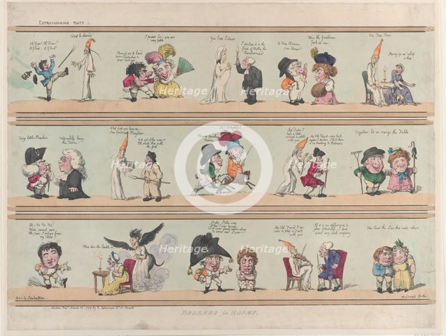 Borders for Rooms, Extravaganzas Plate 1, March 28, 1799., March 28, 1799. Creator: Thomas Rowlandson.