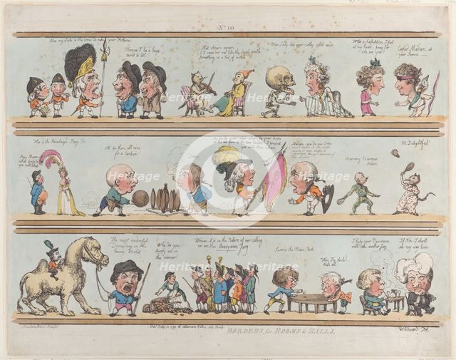 Borders for Rooms & Halls, Plate 10, July 10, 1799., July 10, 1799. Creator: Thomas Rowlandson.
