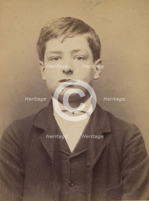 Bordes. Auguste. 15 ans, né à Paris XVIIIe. Garçon Marchand de vins. Anarchiste. 9/3/94., 1894. Creator: Alphonse Bertillon.