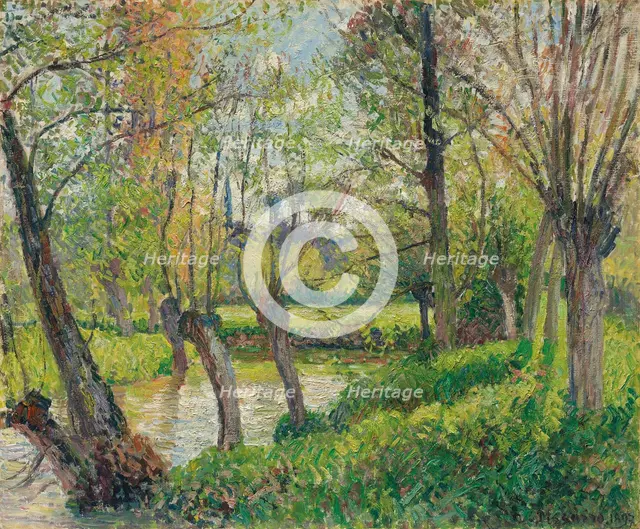 Bords de l'Epte à Êragny, soleil couchant , 1897. Creator: Pissarro, Camille (1830-1903).