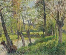 Bords de l'Epte à Êragny, soleil couchant , 1897. Creator: Pissarro, Camille (1830-1903)