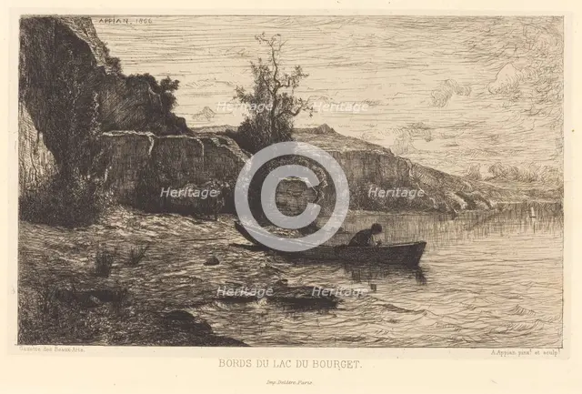 Bords du lac du Bourget, 1866. Creator: Adolphe Appian.