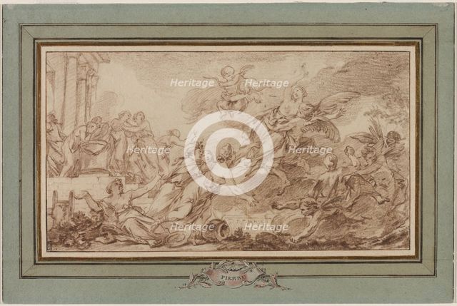 Boreas Abducting Oreithyia, c. 1755-1760. Creator: Jean-Baptiste-Marie Pierre (French, 1713-1789).