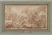 Boreas Abducting Oreithyia, c. 1755-1760. Creator: Jean-Baptiste-Marie Pierre (French, 1713-1789)