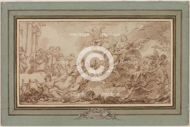 Boreas Abducting Oreithyia, c. 1755-1760. Creator: Jean-Baptiste-Marie Pierre (French, 1713-1789).