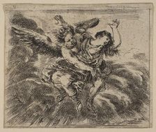 Boreas and Oreithyia, from Game of Mythology (Jeu de la Mythologie), 1644. Creator: Stefano della Bella