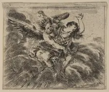 Boreas and Oreithyia, from Game of Mythology (Jeu de la Mythologie), 1644. Creator: Stefano della Bella