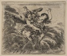 Boreas and Oreithyia, from Game of Mythology (Jeu de la Mythologie), 1644. Creator: Stefano della Bella