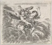 Boreas and Orithyia, from Game of Mythology (Jeu de la Mythologie), 1644. Creator: Stefano della Bella