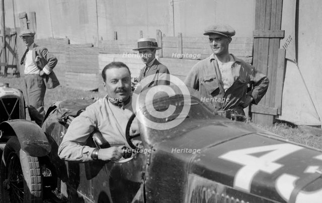 Boris Ivanowski in his Alfa Romeo at the Boulogne Motor Week, France, 1928. Artist: Bill Brunell.