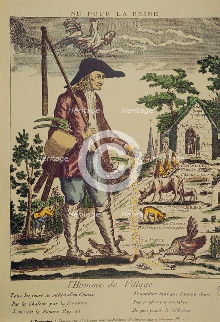 Born to suffer, allegory about the sad situation of the farmers before the 1789 French Revolution…