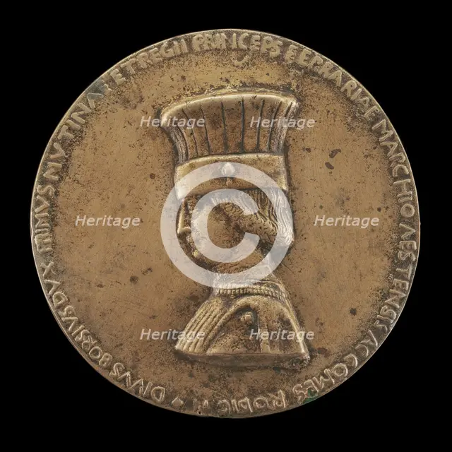 Borso d'Este, 1413-1471, Marquess of Ferrara 1450, Duke of Modena...[obverse], c. 1475/1505. Creator: Unknown.