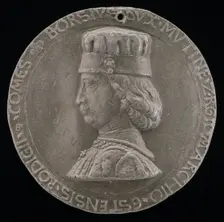 Borso d'Este, 1413-1471, Marquess of Ferrara 1450, Duke of Modena and Reggio 1452 [obverse], 1460. Creator: Petrecino