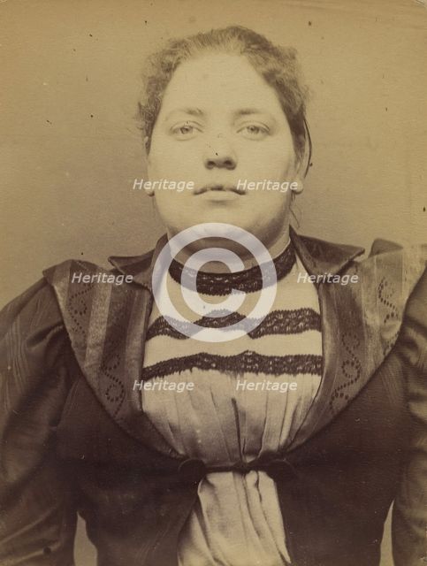 Borreman. Léontine, Eugénie. 23 ans, née à Paris le 25/12/70. Papetière. Anarchiste. 13/3/..., 1894. Creator: Alphonse Bertillon.