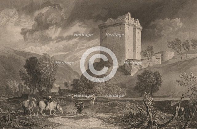 Borthwick Castle, 1819. Creator: Henry Le Keux.