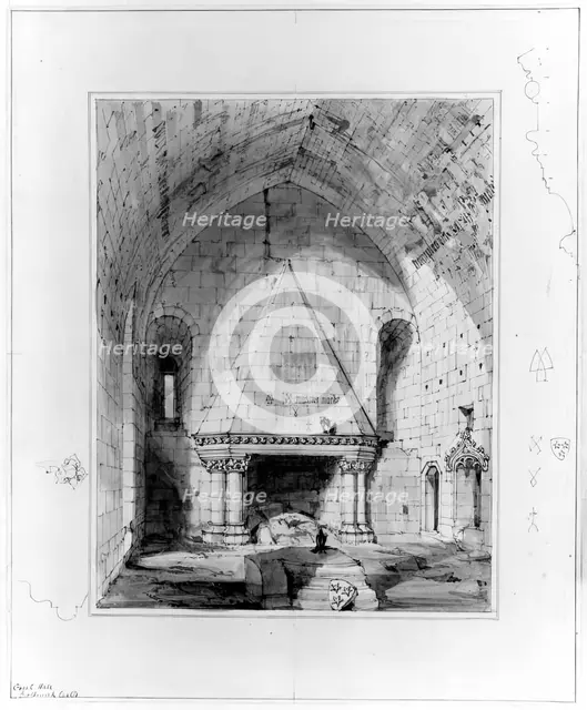Borthwick Castle - The Great Hall, 1848-1852. Creator: Robert William Billings.