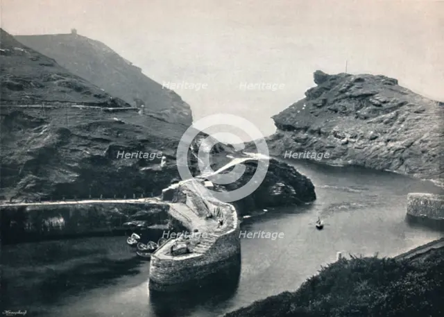 'Boscastle - View of the Harbour', 1895. Artist: Unknown.