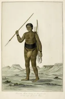 Bosch Man living in the Roggeveld [Rogefeldt], at the Cape of Good Hope, c1776-1777. Creator: Johannes Schemaker