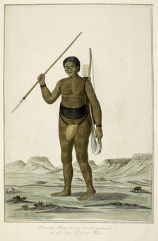 Bosch Man living in the Roggeveld [Rogefeldt], at the Cape of Good Hope, c1776-1777. Creator: Johannes Schemaker