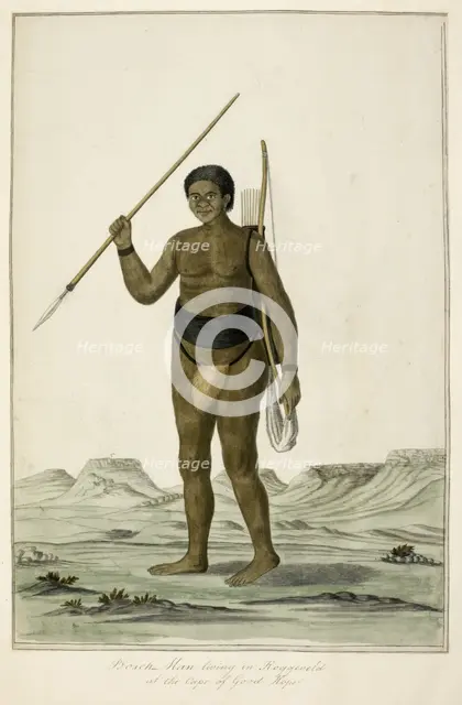 Bosch Man living in the Roggeveld [Rogefeldt], at the Cape of Good Hope, c1776-1777.  Creator: Johannes Schemaker.