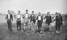 Bosnian falconers, 1912. Artist: F Topiq