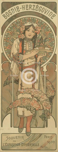 Bosnie-Herzégovine. L'exposition universelle, Paris, 1900, 1900. Creator: Mucha, Alfons Marie (1860-1939).