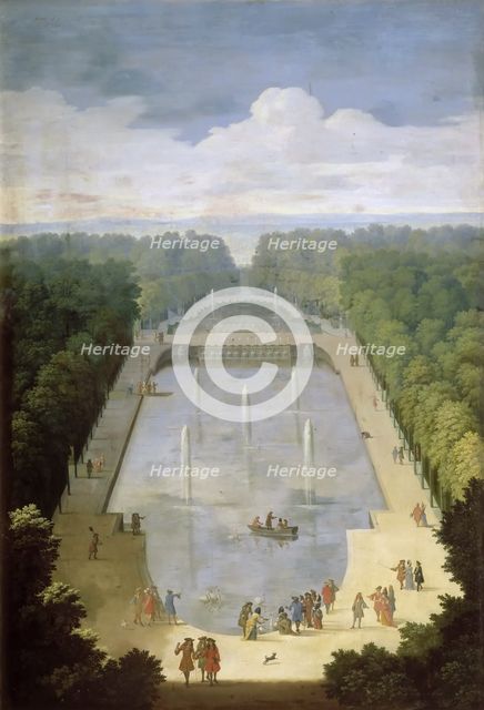 Bosquet de l'Île Royale and Bassin du Miroir in the gardens of Versailles. Artist: Allegrain, Etienne (1653-1736)