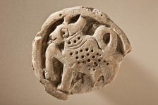 Boss with Feline (Possibly a Leopard) within a Roundel, 6th-8th century. Creator: Unknown