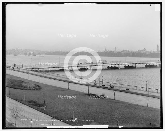 Boston, Mass. and Harvard Bridge from across Charles River, c1904. Creator: Unknown.