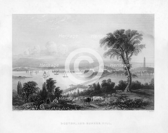 Boston, and Bunker Hill, c1820Artist: C Cousen