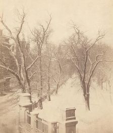 Boston Common Snow Scene, 1850s. Creator: Josiah Johnson Hawes