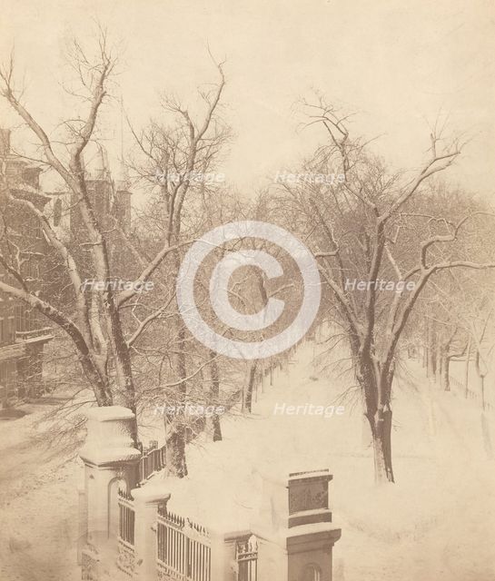 Boston Common Snow Scene, 1850s. Creator: Josiah Johnson Hawes.