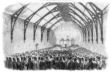 Boston Election - Meeting in the Corn Exchange, 1856. Creator: Unknown