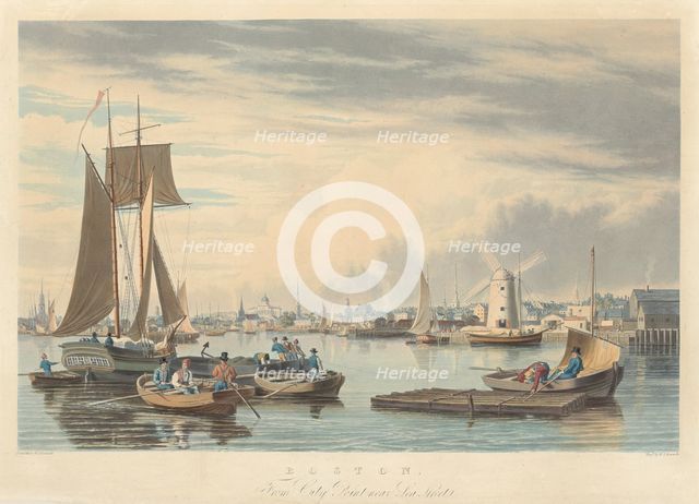 Boston: From City Point near Sea Street. Creator: William James Bennett.