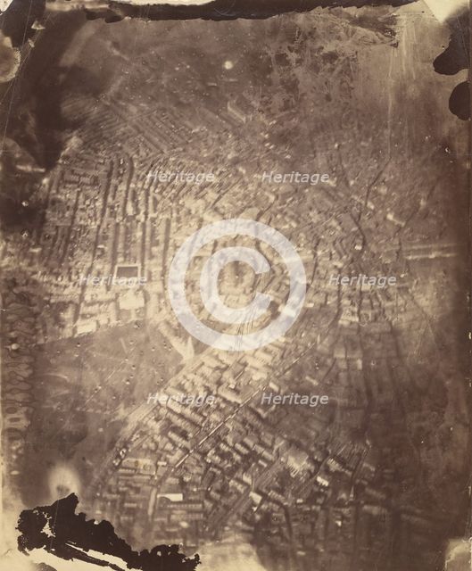 Boston from a Hot-Air Balloon, 1860s. Creator: James Wallace Black.