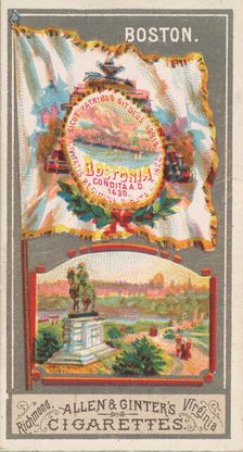 Boston, from the City Flags series (N6) for Allen & Ginter Cigarettes Brands, 1887. Creator: Allen & Ginter