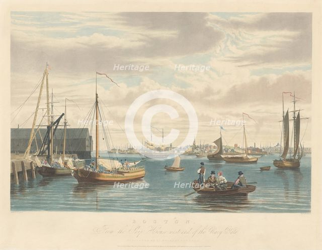 Boston: From the Ship House West End of the Navy Yard, published 1833. Creator: William James Bennett.