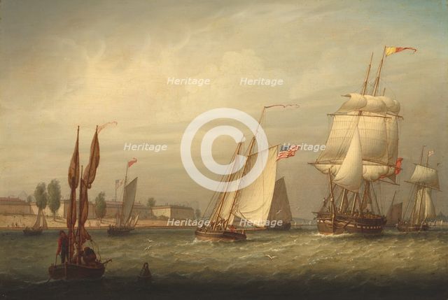 Boston Harbor, 1843. Creator: Robert Salmon.