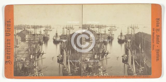 Boston Harbor and East Boston, from State Street Block, 1861/88. Creator: John P. Soule.