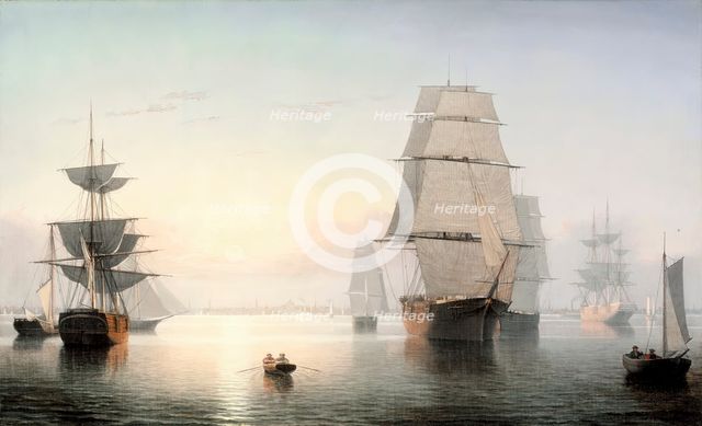 Boston Harbor, Sunset, between 1850 and 1855. Creator: Fitz Hugh Lane.