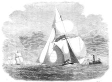 Boston Regatta, the "Waterwitch", Winner of the Cup, off Frieston Shore, 1856. Creator: Edwin Weedon