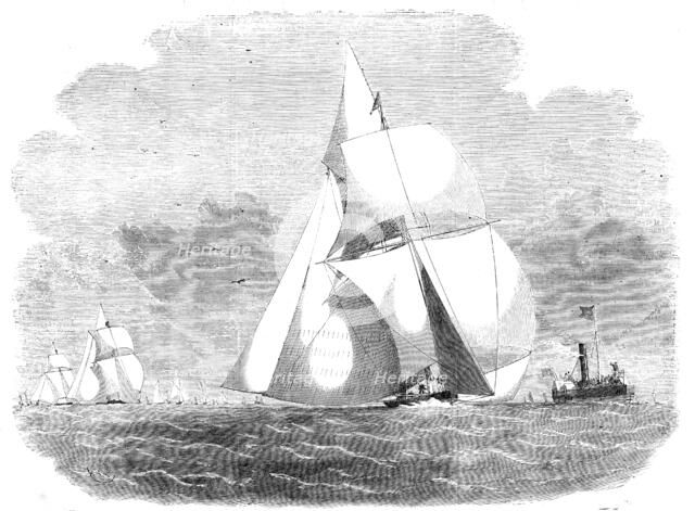 Boston Regatta, the "Waterwitch", Winner of the Cup, off Frieston Shore, 1856.  Creator: Edwin Weedon.