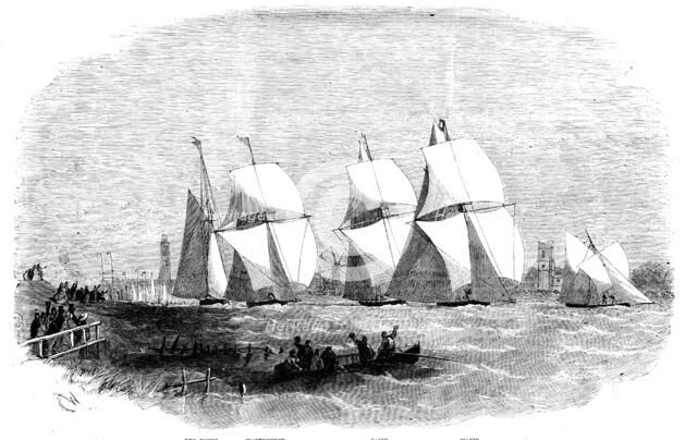 Boston Regatta, the Yachts starting for the Cup, 1856.  Creator: Edwin Weedon.