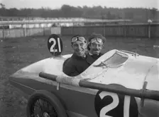 BA Davey in his AC at the JCC 200 Mile Race, Brooklands, Surrey, 1921. Artist: Bill Brunell